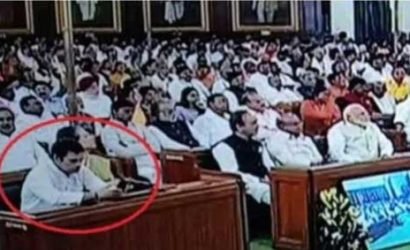 രാഷ്ട്രപതിയുടെ നയപ്രഖ്യാപനത്തിനിടെ മൊബൈലിൽ കുത്തിയും , സെൽഫികളെടുത്തും രാഹുൽ ; സഹികെട്ട് കണ്ണുരുട്ടി സോണിയ , ഞെട്ടിത്തരിച്ച് വയനാട്ടിലെ വോട്ടർമാർ: