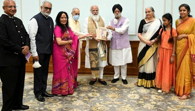 PM Modi Receives First Copy Of ‘The Ramayana Of Shri Guru Gobind Singh Ji’ From KTS Tulsi :