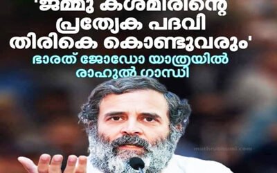 അധികാരത്തിലെത്തിയാൽ കാഷ്മീരിന്റെ പ്രത്യേക പദവി തിരികെ കൊണ്ട് വരുമെന്ന് രാഹുൽ ഗാന്ധി: